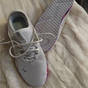 PUMA Women's White ,Pink and Purple Sneakers